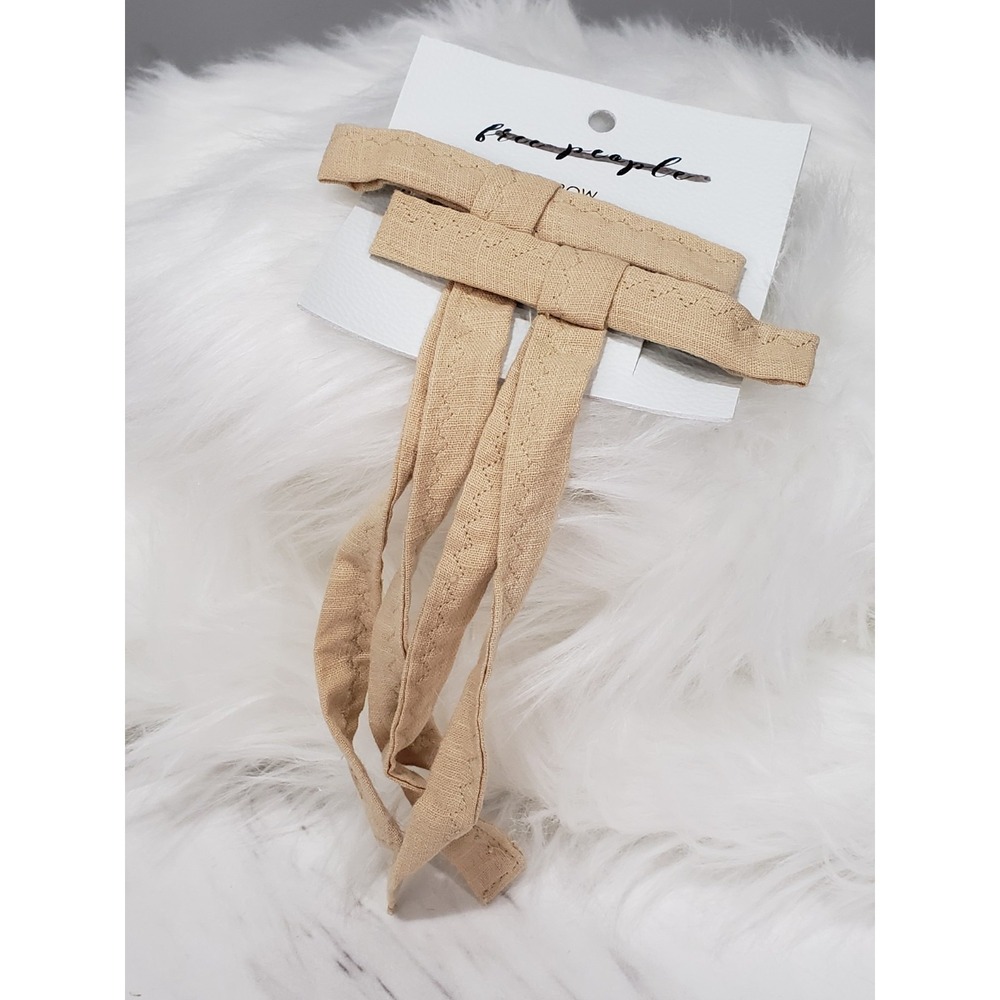 NEW Free People Cutie Pie Bow Hair Clip Fabric Dainty beige coquette cottagecore